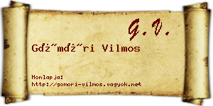 Gömöri Vilmos névjegykártya